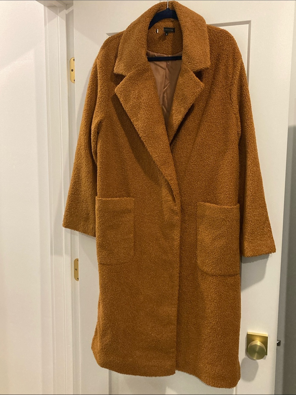 Marks & Spencer Teddy Coat in Camel Brown - Oversized Faux-Shearling Jacket